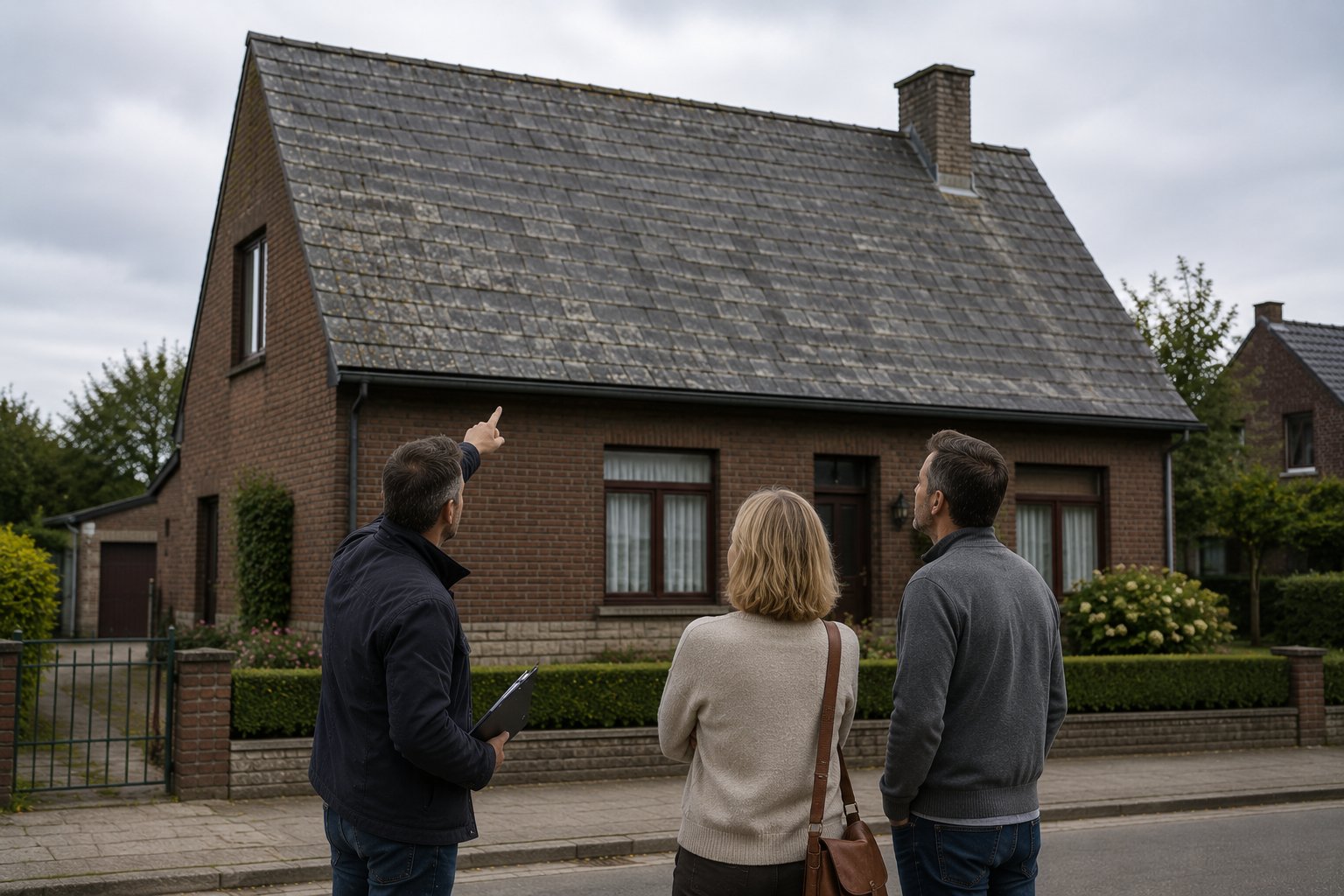 Bewoners bespreken documenten over hun woning